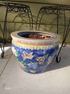 9" Fishbowl planter - Flowerpot - with two plant stands