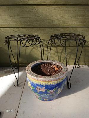 9" Fishbowl planter - Flowerpot - with two plant stands