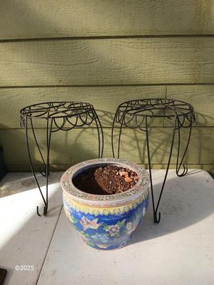 9" Fishbowl planter - Flowerpot - with two plant stands