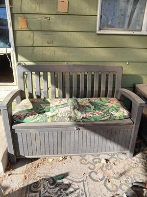 Keter garden bench with storage under the seat