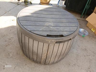 Round Keter table / Patio Storage box