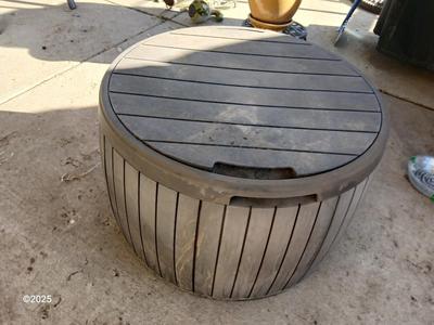 Round Keter table / Patio Storage box