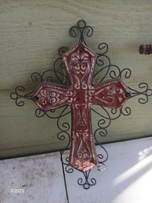 Religious Cross Decor for home or garden - one is cast iron