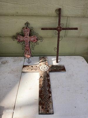 Religious Cross Decor for home or garden - one is cast iron