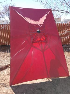 Rectangular umbrella with weighted umbrella stand -