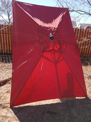 Rectangular umbrella with weighted umbrella stand -