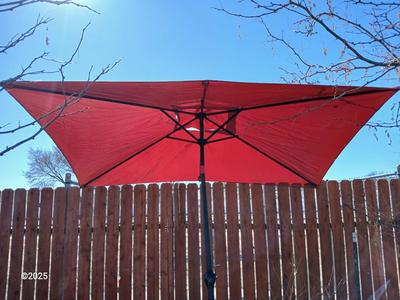 Rectangular umbrella with weighted umbrella stand -