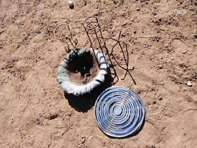 Frog water basin - small stands and a Whirly gig