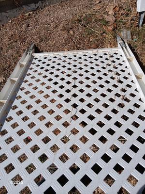 Three portable Lattice trellis panels with stakes for the ground