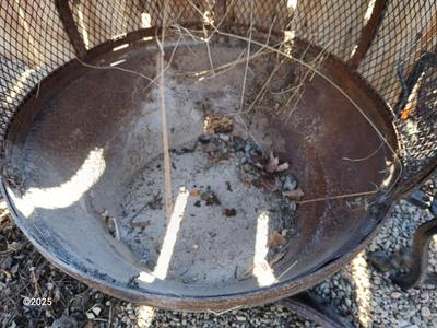 Old metal chiminea for parts. repair, or crafting