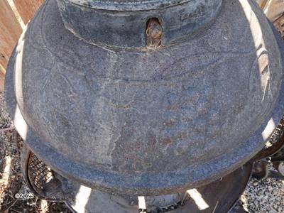 Old metal chiminea for parts. repair, or crafting