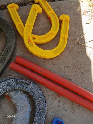 Two sets of horsehoes - one for adults - one for kids !