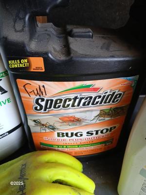Yard and Garden Chemicals with rubber-like gloves
