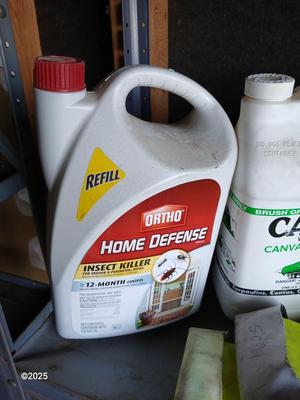 Yard and Garden Chemicals with rubber-like gloves