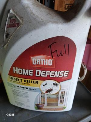 Yard and Garden Chemicals with rubber-like gloves