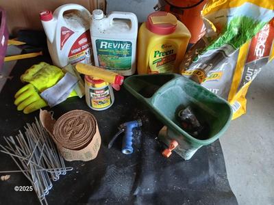 Yard & Garden chemicals - small tools - and landscape fabric