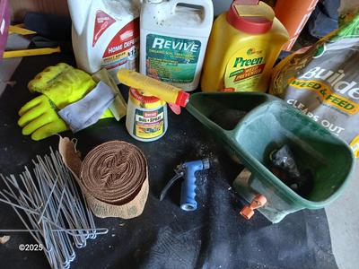 Yard & Garden chemicals - small tools - and landscape fabric