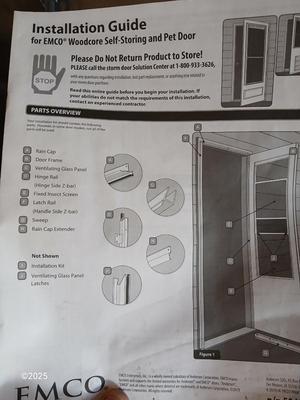 Brand new never installed EMCO K900 Series Storm door with Large pet entry system 36" x 80"