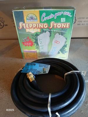New 25-foot garden hose with stepping stone making kit