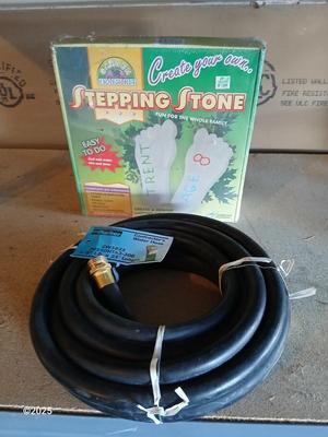 New 25-foot garden hose with stepping stone making kit
