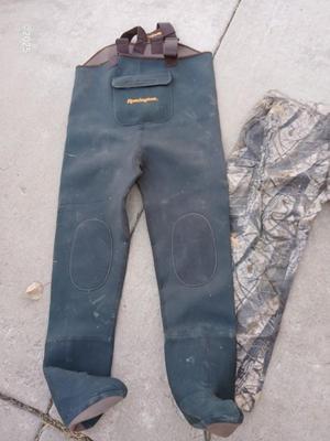 2x large Spartan outdoors camo pants and a pair of Remington bib waders for fishing and irrigating