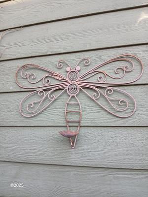 Metal Butterfly and a metal Dragon fly hose reel / holder