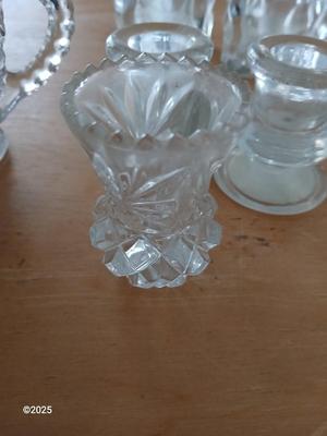 Assortment of glassware - sugar & creamer - candle holders and more
