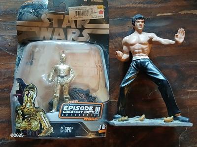 Star wars C-3PO Figure and a figure of Bruce Lee
