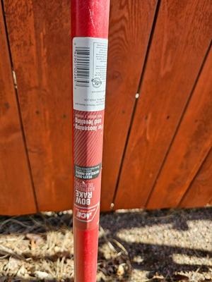 Yard and garden hand tools with fiberglass handles - Shovel -bow rake and 14" scraper tool
