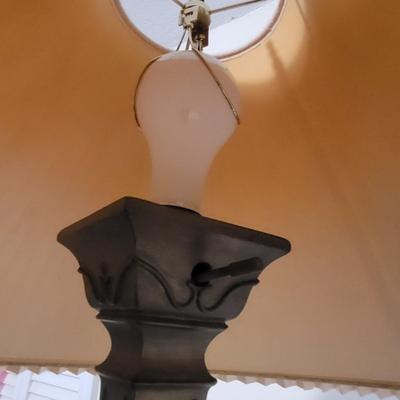 Brass Floor Lamp w/ Papyrus Shade (B1-EL)