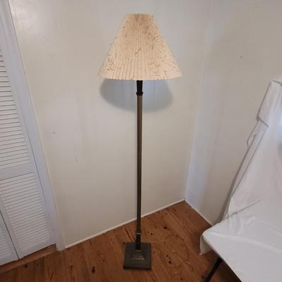 Brass Floor Lamp w/ Papyrus Shade (B1-EL)