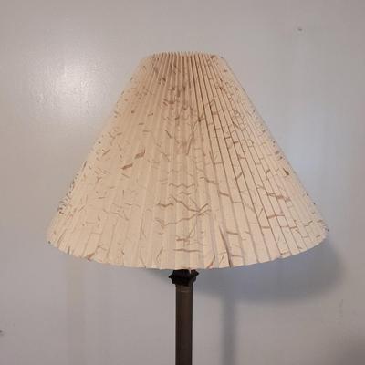 Brass Floor Lamp w/ Papyrus Shade (B1-EL)