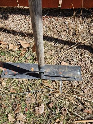 Yard and garden handtools - shovel - bow rake and another scraper tool