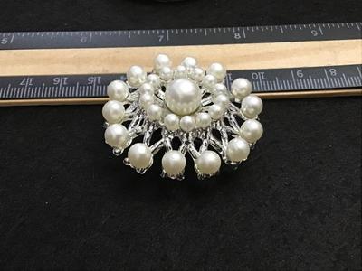 Faux Pearl Brooch