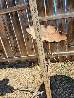 Rustic yard / garden art handmade - Leaf waterer - plant stand