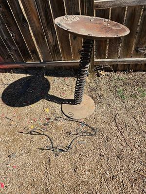 Rustic handmade one of a kind Yard / garden art - made from auto springs and more