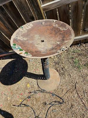 Rustic handmade one of a kind Yard / garden art - made from auto springs and more