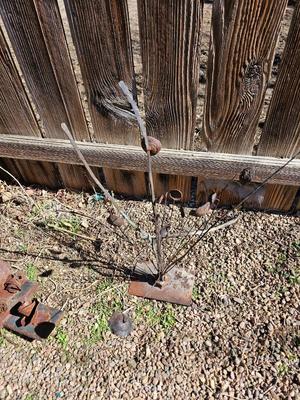 Handmade rustic yard /garden art - sunshine and butterfly - one of a kind!