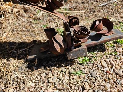 Handmade rustic yard /garden art - sunshine and butterfly - one of a kind!