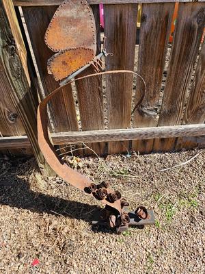 Handmade rustic yard /garden art - sunshine and butterfly - one of a kind!