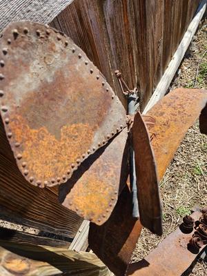 Handmade rustic yard /garden art - sunshine and butterfly - one of a kind!