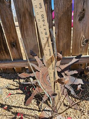Handmade rustic yard /garden art - sunshine and butterfly - one of a kind!