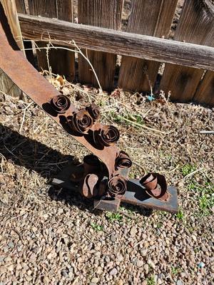 Handmade rustic yard /garden art - sunshine and butterfly - one of a kind!
