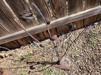 Handmade rustic yard /garden art - sunshine and butterfly - one of a kind!