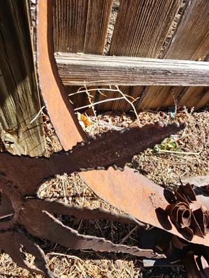 Handmade rustic yard /garden art - sunshine and butterfly - one of a kind!