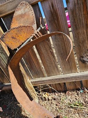 Handmade rustic yard /garden art - sunshine and butterfly - one of a kind!