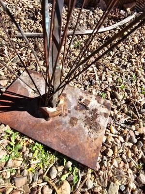 Handmade rustic yard /garden art - sunshine and butterfly - one of a kind!