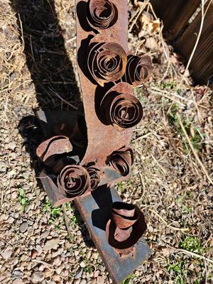 Handmade rustic yard /garden art - sunshine and butterfly - one of a kind!
