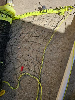 Badminton racquets - birdie - net - and a dart board