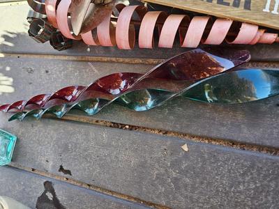 Small yard / garden decor - tin / metal carrots - whirl gigs - metal donkey - new solar light and more